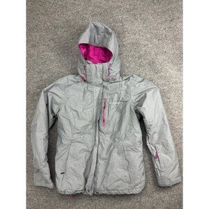 Columbia Jacket Womens Medium Gray Omni-Tech Omni-Heat Hooded Ski Snow Parka